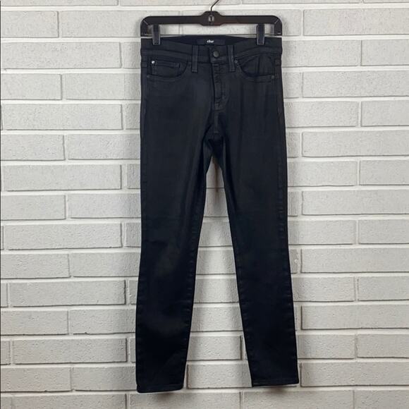 Else Womens Junior Black Ankle Skinny Shimmery Jeans Size 25(2) - Picture 1 of 12